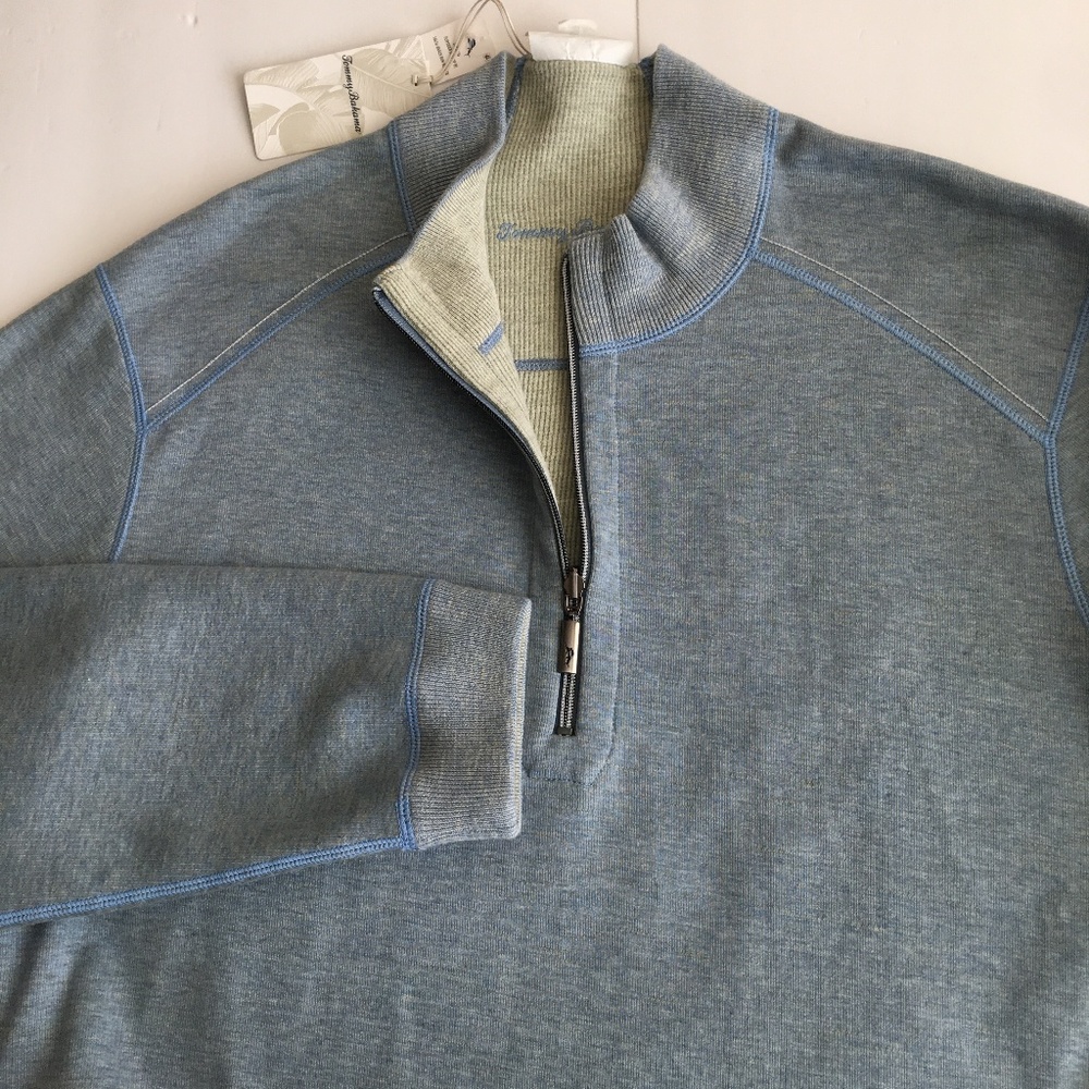 Tommy Bahama Reversible Sweater Sweatshirt 1/2 Zip